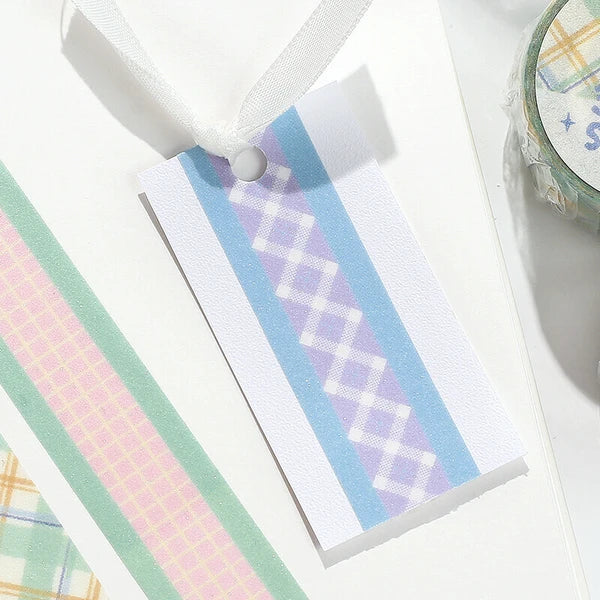 BGM Sugar Washi Tape Check Pattern: Strawberry Soda