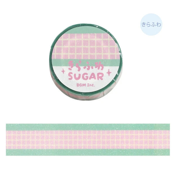 BGM Sugar Washi Tape Check Pattern: Strawberry Soda