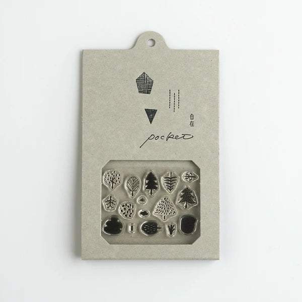 Mizushima JIZAI Clear Pocket Stamp: Trees 01
