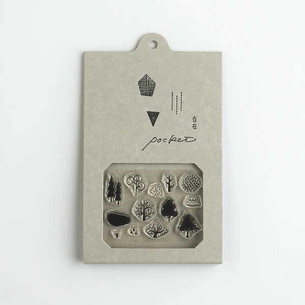 Mizushima JIZAI Clear Pocket Stamp: Trees 02