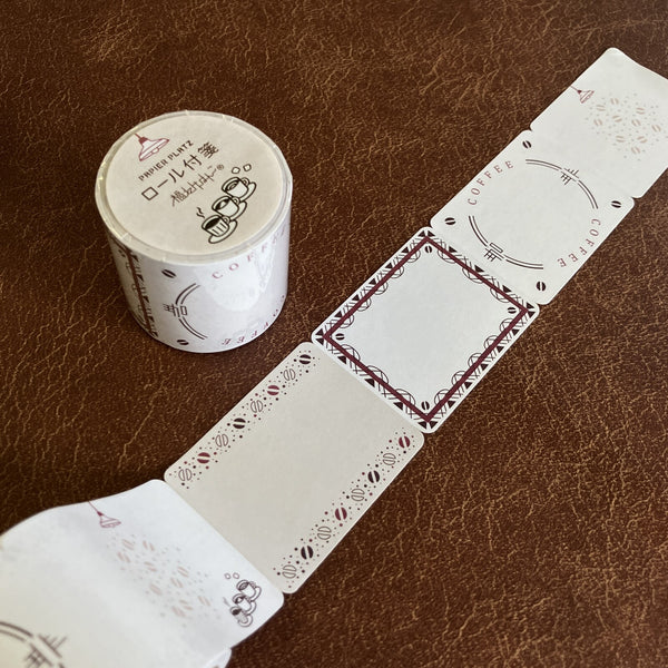 Papier Platz x Fukuwake Hanko Rolled Sticky Notes: Coffee and Cup