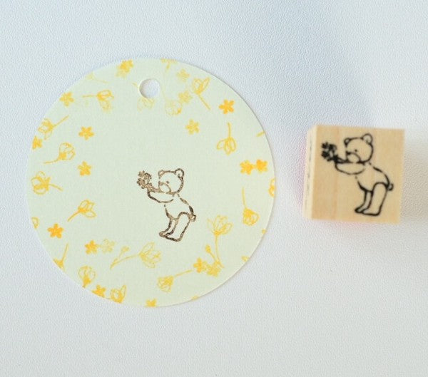 TONIKAKU HOKKAIDO x MA7 Stamp: Flower bouquet chibi bear