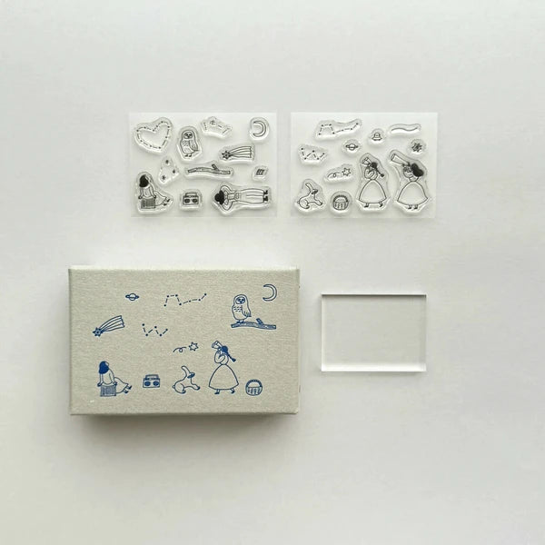 Mizushima x Necktie JIZAI Clear Stamp Set: Searching for Stars