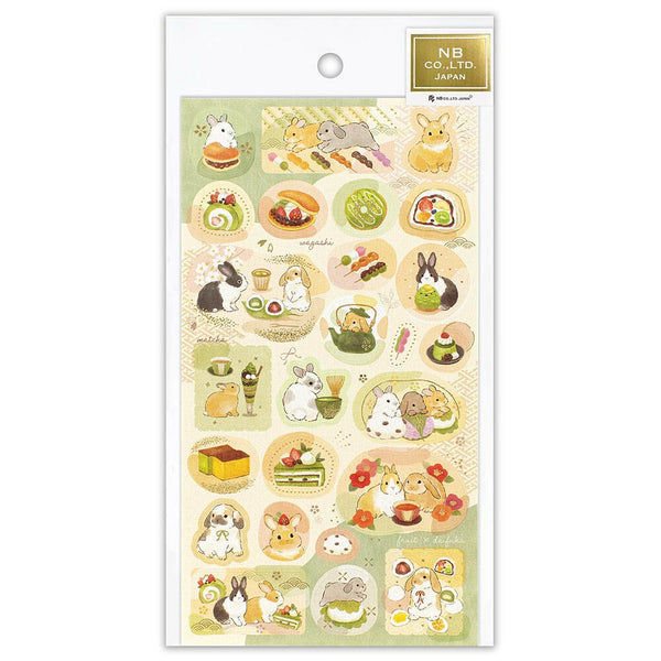 Decoration Sticker: Large Rabbit and Japanese Sweets
