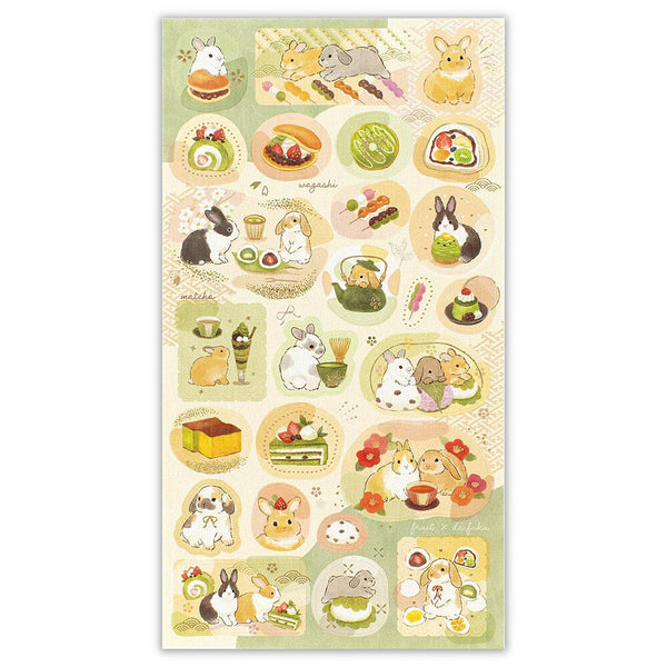 Decoration Sticker: Large Rabbit and Japanese Sweets