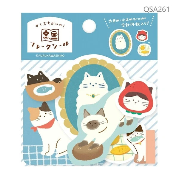 Furukawa Shiko Watashi-biyori Flake Sticker: Cats