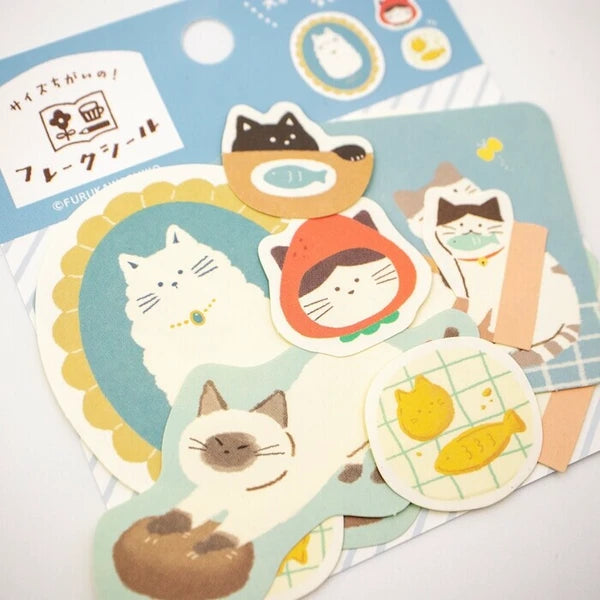Furukawa Shiko Watashi-biyori Flake Sticker: Cats