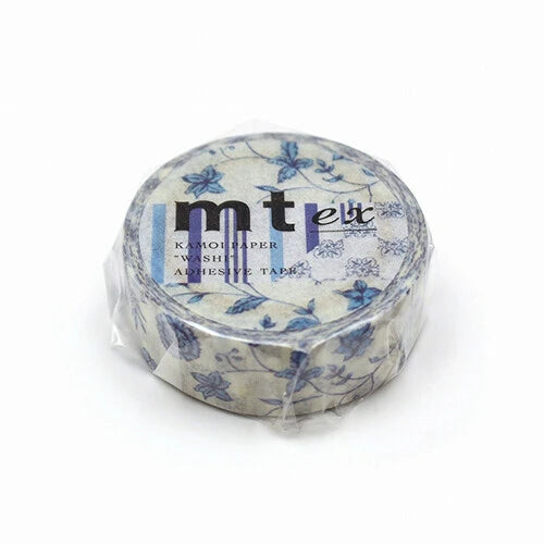 mt ex flower Washi Tape: Dark Blue (15mm x 7m)
