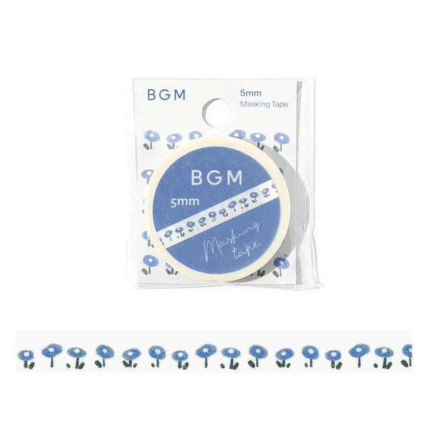 BGM Life Wash Tape: Small Blue Flowers