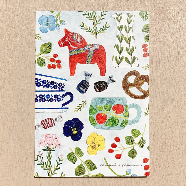 Cozyca x Midori Asano Foil-Stamped Postcard: Relaxing Life