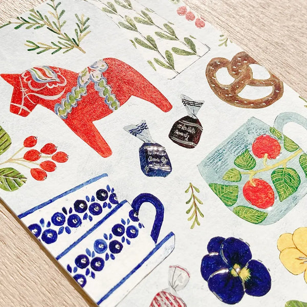 Cozyca x Midori Asano Foil-Stamped Postcard: Relaxing Life