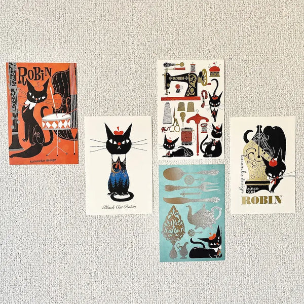 Cozyca x Kuroneko Design Foil-Stamped Postcard: Night Forest