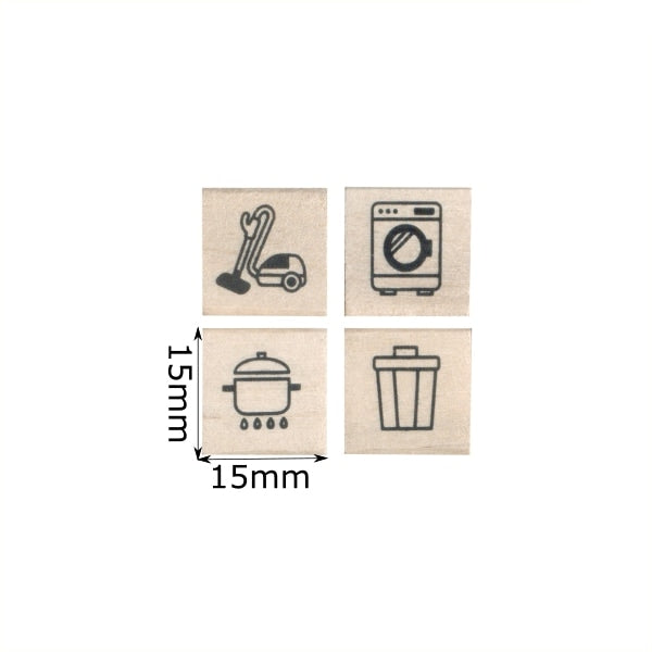 Kodomo No Kao Journal Stamp 4-pcs Set - Everyday Life