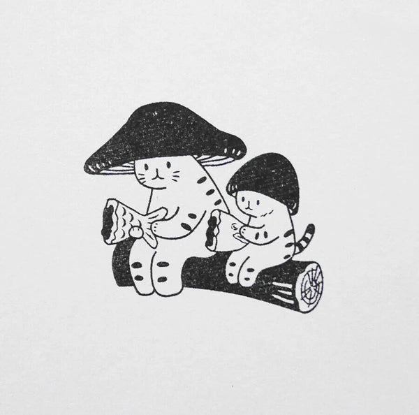 4leg Mushroom Cat Stamp: Hanbunko