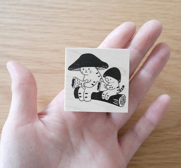 4leg Mushroom Cat Stamp: Hanbunko
