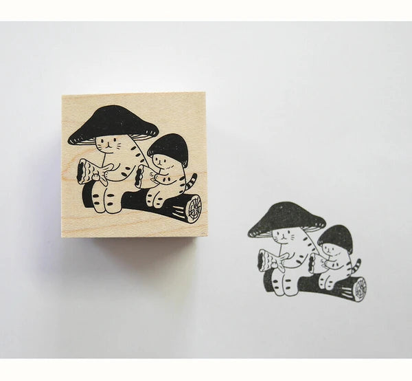 4leg Mushroom Cat Stamp: Hanbunko