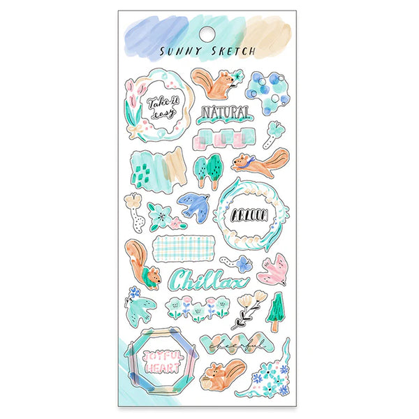 Mind Wave SUNNY SKETCH Sticker: Light Blue Mizukiro