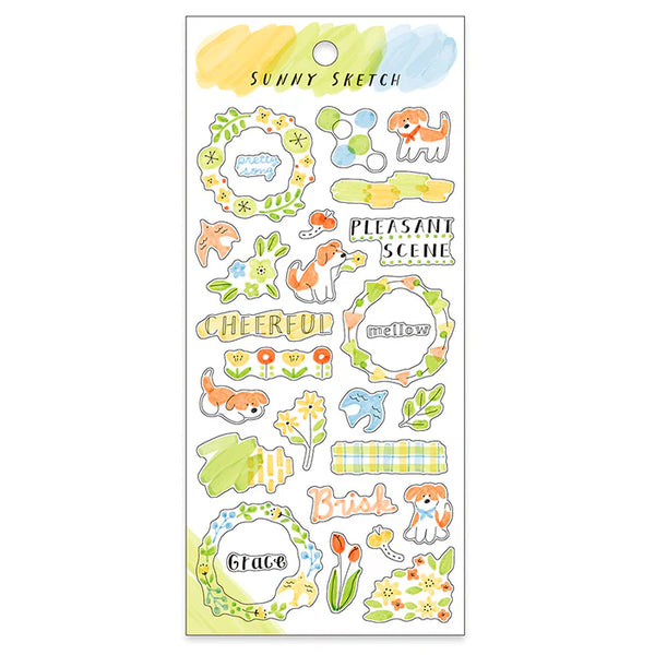 Mind Wave SUNNY SKETCH Sticker: Yellow Green Kimidori