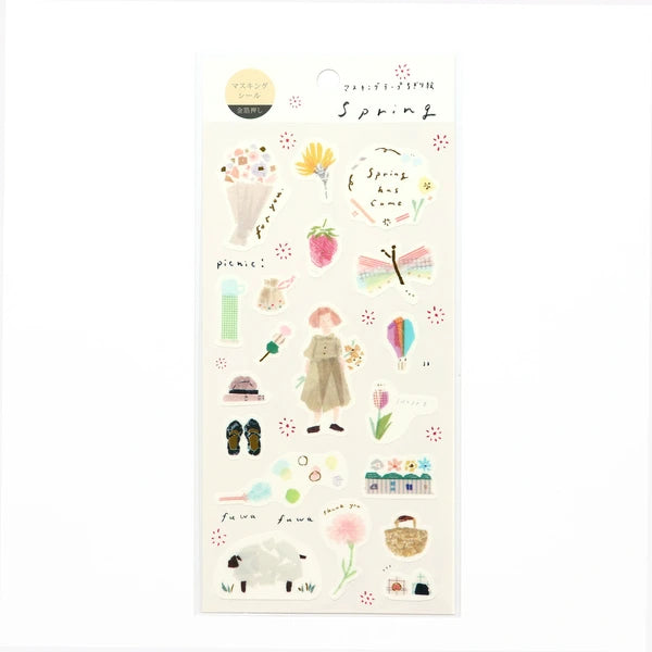 Kamiiso Sansyo X Tamura Miki Sticker: Spring Gold Leaf