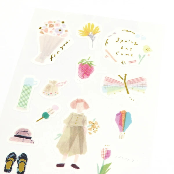 Kamiiso Sansyo X Tamura Miki Sticker: Spring Gold Leaf