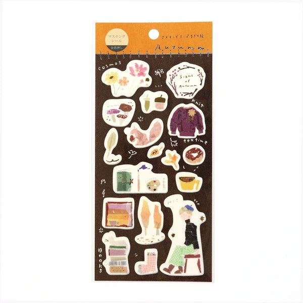 Kamiiso Sansyo X Tamura Miki Seal Stickers: Autumn Gold