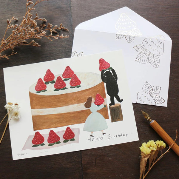 Cozyca x Necktie Letter Set: Happy Birth Day (Strawberry Cake)