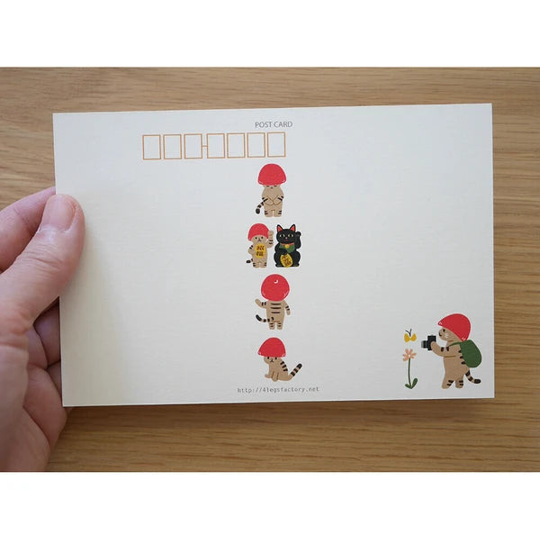 4legs Postcard: Bokino Mushroom Kitten