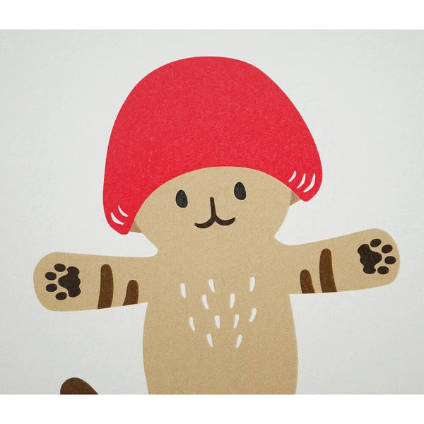4legs Postcard: Bokino Mushroom Kitten