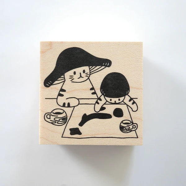 4leg Mushroom Cat Stamp: Where Are You Going?