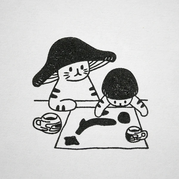 4leg Mushroom Cat Stamp: Where Are You Going?