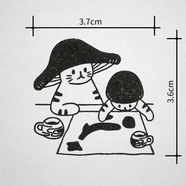 4leg Mushroom Cat Stamp: Where Are You Going?