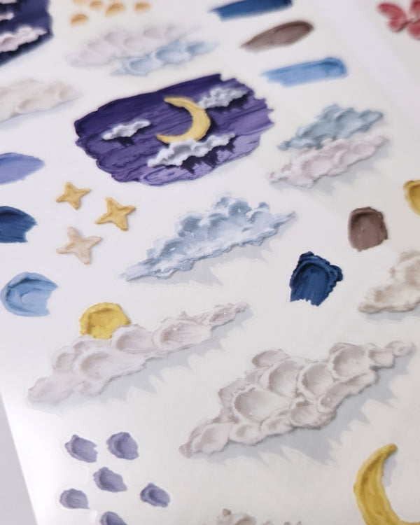 Mind Wave Painting Sticker: Clouds
