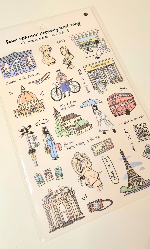 infeelME Four Seasons Seenary and Song PET Sticker: Travel
