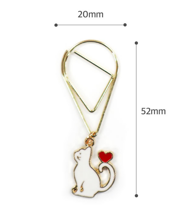 O-Check Design Book Clip: White Cat