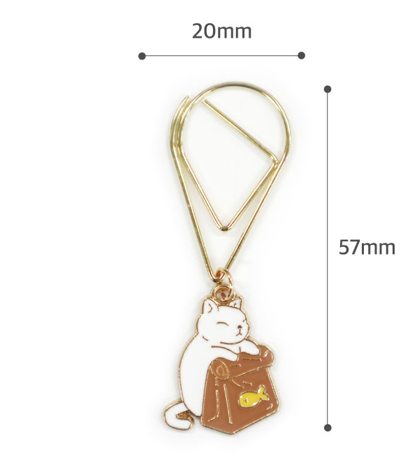 O-Check Design Book Clip: Cat with Bag