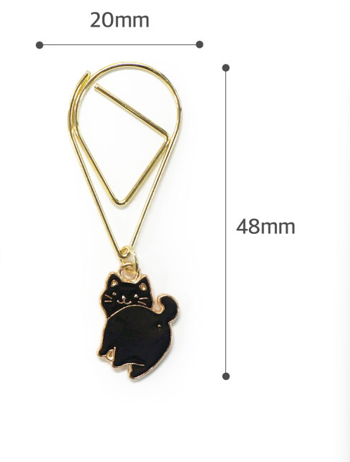 O-Check Design Book Clip: Black Cat