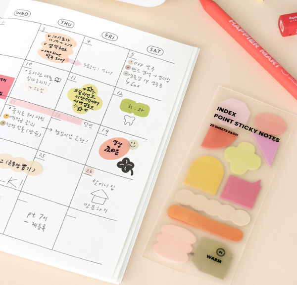 Iconic Index point Sticky Notes: Warm
