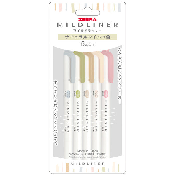 ZEBRA Marker/Highlighter Mild Liner ZEBRA Water-based 5-color sets