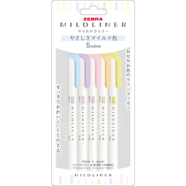 ZEBRA Marker/Highlighter Mild Liner ZEBRA Water-based 5-color sets