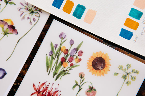 OURS Flowers Transfer Sticker
