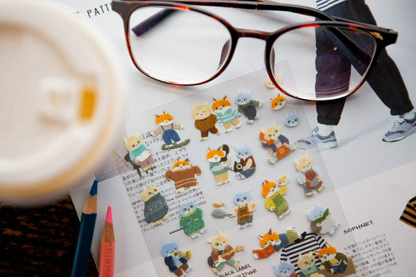 OURS Cats Gathering Sticker