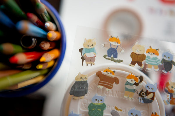 OURS Cats Gathering Sticker