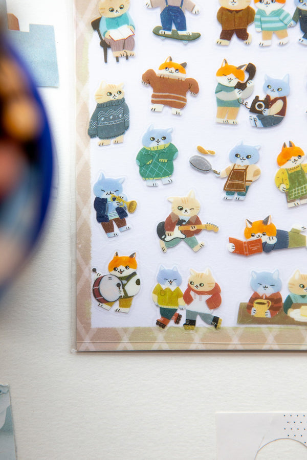 OURS Cats Gathering Sticker