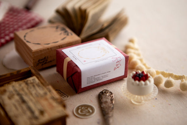 OURS Ovel Ribbon Frame Rubber Stamp