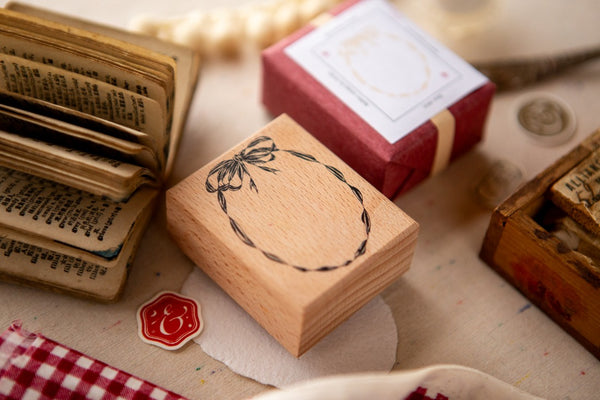 OURS Ovel Ribbon Frame Rubber Stamp