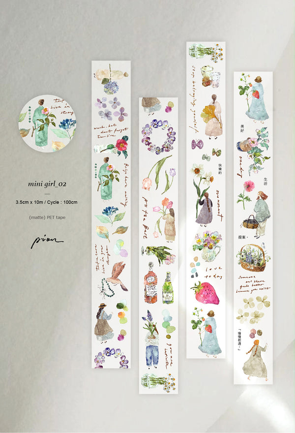 Pion 2015 Washi Tape: Mini Girl 2 (PET)