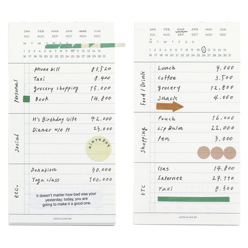 Paperian: LISTS to LIVE BY 3-Row Daily Handy Planner